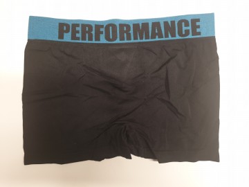 Naadloze Gianvaglia boxershort 9701 in zwart met lichtblauwe band achterkant