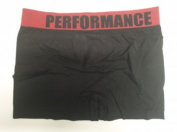 Naadloze Gianvaglia boxershort 9701 in zwart met rode band achterkant