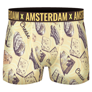 Holland Underwear heren boxershort, kaas print, stretch katoen, 78% katoen, Amsterdam Collection, maat M ™ XXL