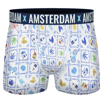 Katoenen heren boxershort amsterdam delfs blauw   010 3