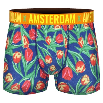 Holland Underwear heren boxershort, tulpen print, stretch katoen, 78% katoen, Amsterdam Collection, maat M ™ XXL