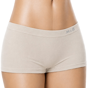 Laag model naadloze dames boxer mb hipster b6006 donker licht beige