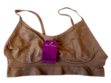 Mb naadloos dames spaghetti topje b6005 beige