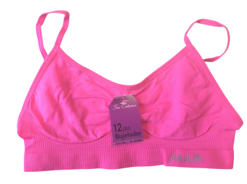 Mb naadloos dames spaghetti topje b6005 donker roze