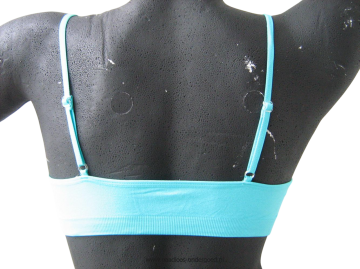 Mb naadloos dames spaghetti topje b6005 turquoise achterzijde pop