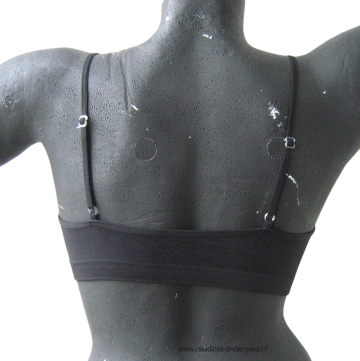 Mb naadloos dames spaghetti topje b6005 zwart achterzijde pop