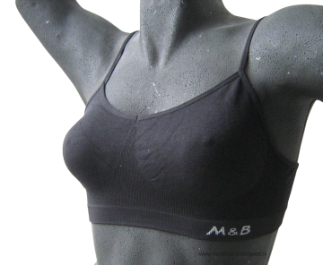 Mb naadloos dames spaghetti topje b6005 zwart zijkant pop