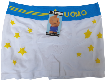 Mb naadloze boxershort voor jongens b2102 wit blauw