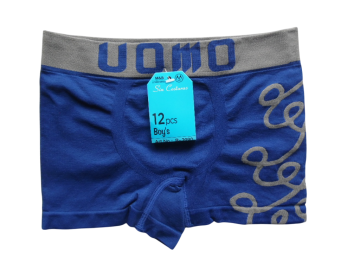 Mb naadloze microfiber jongens boxershort 2090 donkerblauw grijs