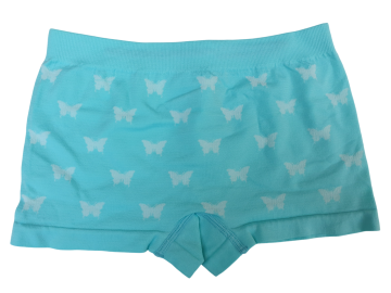 Mb naadloze microfiber meisjes boxer b7028 vlinders aqua blauw achterzijde