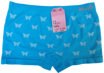 Mb naadloze microfiber meisjes boxer b7028 vlinders blauw