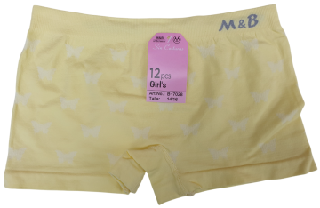 Mb naadloze microfiber meisjes boxer b7028 vlinders geel