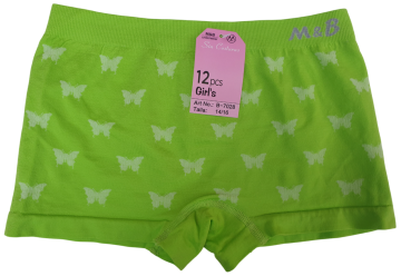 Mb naadloze microfiber meisjes boxer b7028 vlinders groen