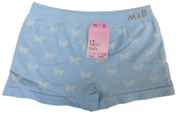 Mb naadloze microfiber meisjes boxer b7028 vlinders lichtblauw
