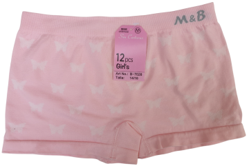 Mb naadloze microfiber meisjes boxer b7028 vlinders zalmroze