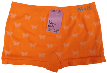 Mb naadloze microfiber meisjes boxer b7028 vlinders oranje