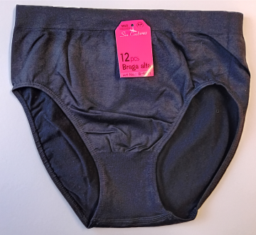 M&B B6001 dames slip zwart – detail van zachte microfiber stof