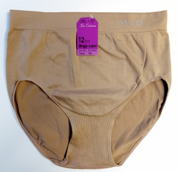 Naadloze dames slip M&B B6002 beige – hoog model tailleslip