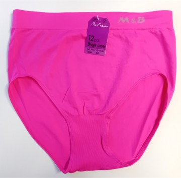 Microfiber dames slip donkerroze – M&B B6002, ruime maatvoering