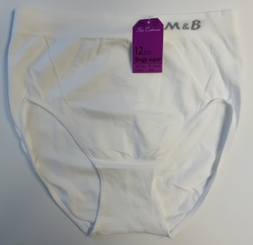 Naadloze dames slip M&B B6002 wit – hoog model tailleslip