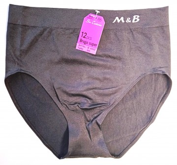 Naadloze dames slip M&B B6002 zwart – hoog model tailleslip