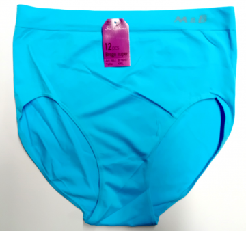 Naadloze dames slip M&B B6057 blauw – extra hoog model tailleslip, maat XXL en XXXL