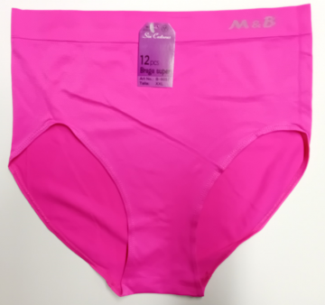 Naadloze dames slip M&B B6057 donkerroze – extra hoog model tailleslip, maat XXL en XXXL