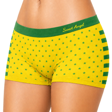 Naadloze dames boxer sweet angel xg2025 gestreept geel