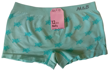 Naadloze meisjes boxers mb 7033 aqua blauw