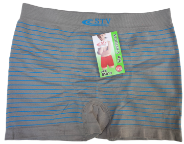 Stv naadloze jongens streepjes boxershort s5019 grijs