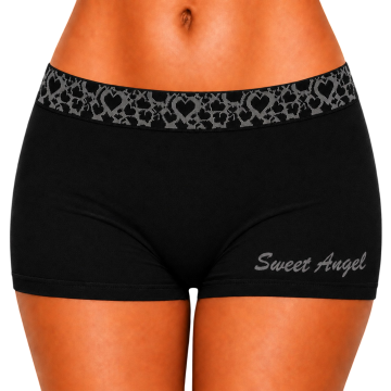 Zwarte naadloze dames boxer sweet angel xg2047